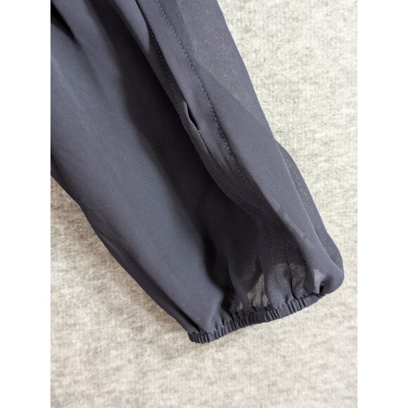 Sweet Storm Dress Peek a Boo Sleeve Navy Orange Detail Womans Size Small - Picture 6 of 16